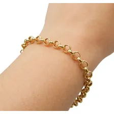 Pulseira Portuguesa Em Ouro 18k Fecho Boia 6mm Comprimento 19 Cm Foto mini 3
