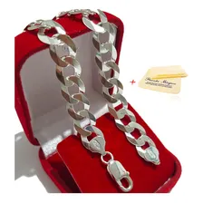 Pulseira Prata Grossa 10mm Masculino Grumet Escamada Peixe Comprimento 21 Cm Diâmetro 21 Cm Foto mini 1