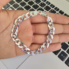 Pulseira Prata Grossa 10mm Masculino Grumet Escamada Peixe Comprimento 21 Cm Diâmetro 21 Cm Foto mini 2