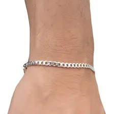 Pulseira Prata Italiana 925 Fina Grumet 3mm 21cm Masculina Foto mini 4