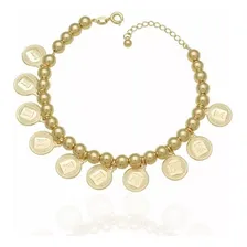 Pulseira Religiosa 10 Mandamentos Com Bolas Folheado 18k Foto  mini 1