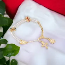 Pulseira Religiosa Terço Com Detalhes Em Strass Foto mini  2