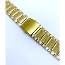 Pulseira Relógio Aço Dourado 22mm - Dobrável Foto mini  2
