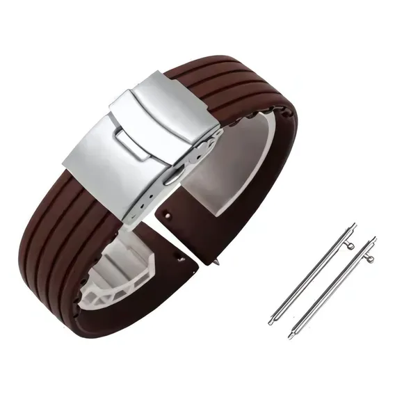 Pulseira Relógio Fecho Deployant Aço Inox 18, 20, 22, 24mm Cor Marrom Largura Da Pulseira 2 Cm Foto 1