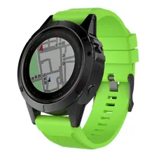 Pulseira Relogio Garmin Fenix 3 2 Hr Safira D2 Bravo Quatix Cor Verde Largura 26 mm Foto  mini 1