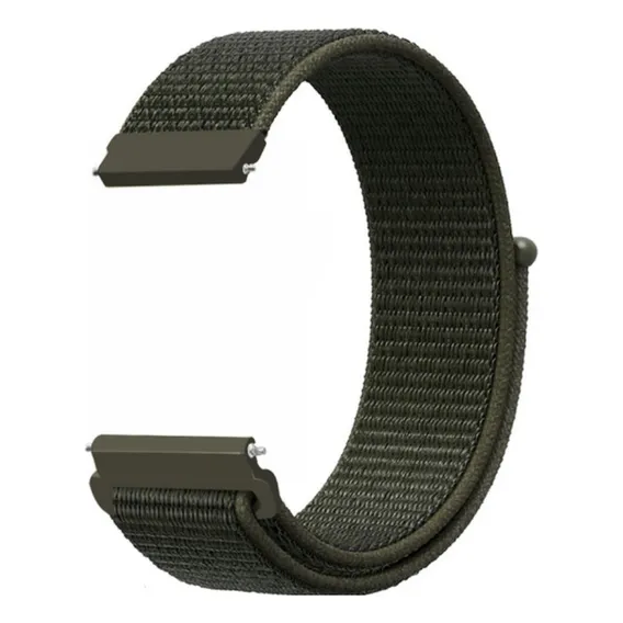 Pulseira Relógio Smartwatch Nylon Bight Cor Verde Oliva Largura 22 mm Foto 1