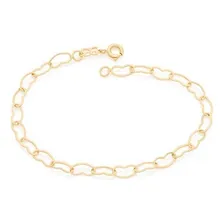 Pulseira Rommanel Corações Vazados Fol Ouro 18k 550683 Comprimento 19 cm Diâmetro 19 cm Foto mini 1