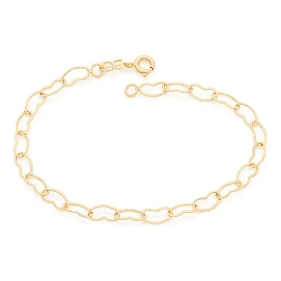 Pulseira Rommanel Corações Vazados Fol Ouro 18k 550683 Comprimento 19 cm Diâmetro 19 cm Foto 1