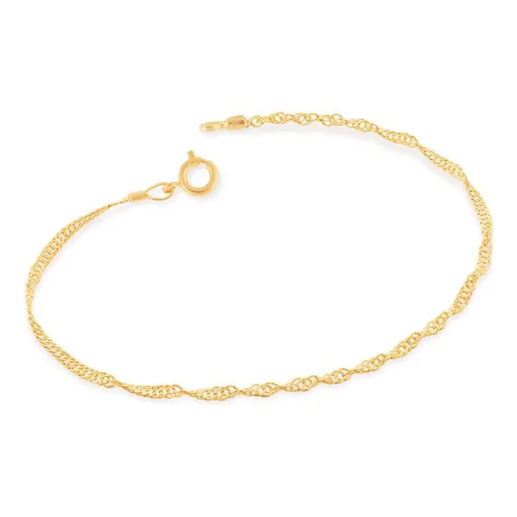 Pulseira Rommanel Folheada A Ouro 18k Fio Cingapura 18/19cm Foto 1