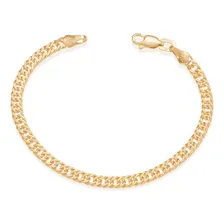 Pulseira Rommanel Folheada A Ouro 18k Grumet Dupla 20cm Foto mini 1