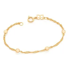 Pulseira Rommanel Infantil Folheada Ouro 18k - 14cm Foto mini 1