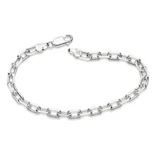 Pulseira Rommanel Masculina Corrente Elo Cadeado Batido 22cm Foto  mini 1