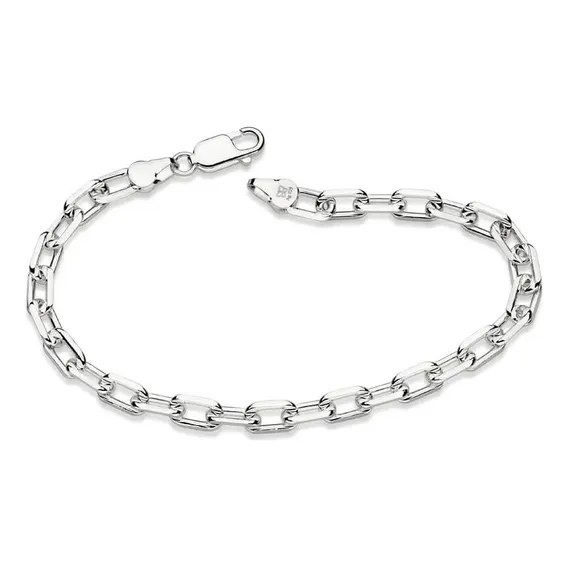 Pulseira Rommanel Masculina Corrente Elo Cadeado Batido 22cm Foto 1