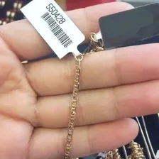 Pulseira Rommanel Masculina Fio Elo Longo Diamantado 550428 Cor Dourado Foto mini  3