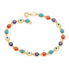 Pulseira Rommanel Olho Grego Folheada A Ouro 19 Cm 551413 Comprimento 19 Foto mini 1