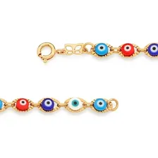 Pulseira Rommanel Olho Grego Folheada A Ouro 19 Cm 551413 Comprimento 19 Foto mini 2