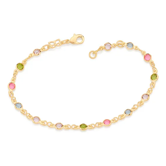 Pulseira Rommanel Pedras Redondas Coloridas 550667 Foto 1