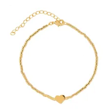 Pulseira Semijoia Canutilho Coração Dourado Foto  mini 1