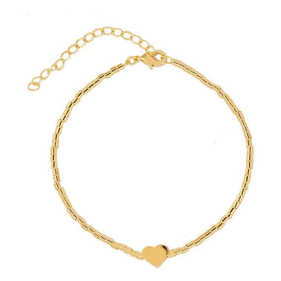 Pulseira Semijoia Canutilho Coração Dourado Foto 1