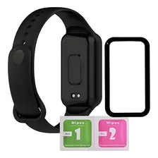 Pulseira Silicone Borracha Para Xiaomi Amazfit Band 7 + Pel Cor Preto Foto mini 1