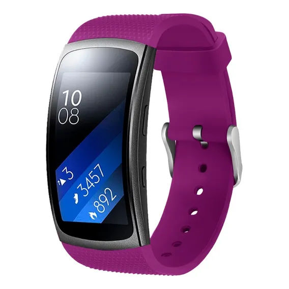 Pulseira Silicone Para Samsung Gear Fit 2 Fit2 R360 Pro R365 Cor Violeta Largura Da Pulseira 20 Mm Foto 1