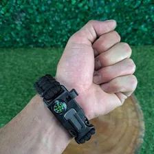 Pulseira SobrevivĂȘncia Paracord Camping 3 Em 1 Preto Foto mini 3