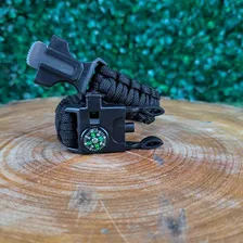 Pulseira SobrevivĂȘncia Paracord Camping 3 Em 1 Preto Foto mini 4