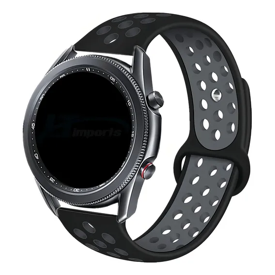 Pulseira Sport Para Gear S3 Frontier - Gear S3 Classic - Galaxy Watch 46mm Bt R800 R805 Cor Preto/Cinza Foto 1