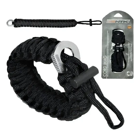 Pulseira Tática Cord Mag Ntk Nautika Com Pederneira e Paracord de 3 Metros Foto 1