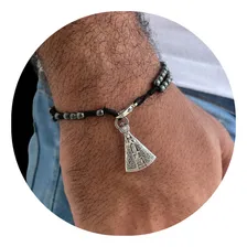 Pulseira Terço De Pulso Hematita Nossa Senhora Aparecida Cor Pedra Hematita Foto mini  2