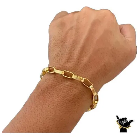 Pulseira Tijolinho 8mm - Banhada A Ouro 18k Foto 1