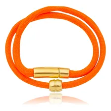 Pulseira Unissex Cordão Elegante Luxo Tira Preta Versátil Foto mini 1