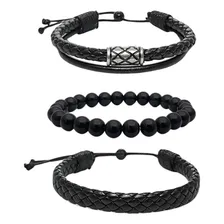 Pulseiras Masculinas De Couro Donks Kit C/03 Foto mini 1