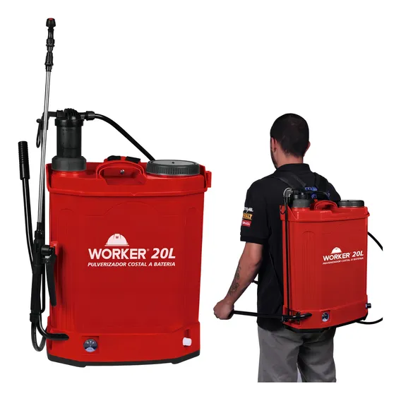 Pulverizador Costal A Bateria 20l Elétrico Worker Foto 1