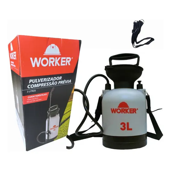 Pulverizador Manual Costal 3l Worker Plantas Borrifador Hort Foto 1