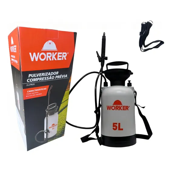 Pulverizador Manual Pressão 5 Litros Worker 5l Borrifador Foto 1
