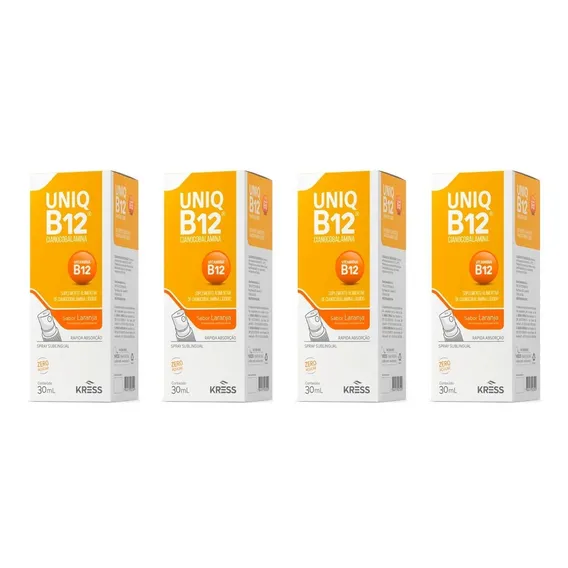 Pure B12 Vitamina Spray Laranja 4 Frascos De 30ml Cada Kress Foto 1
