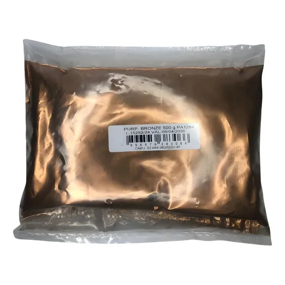 Purpurina Em P贸 Gliart 500gr Bronze Foto 1