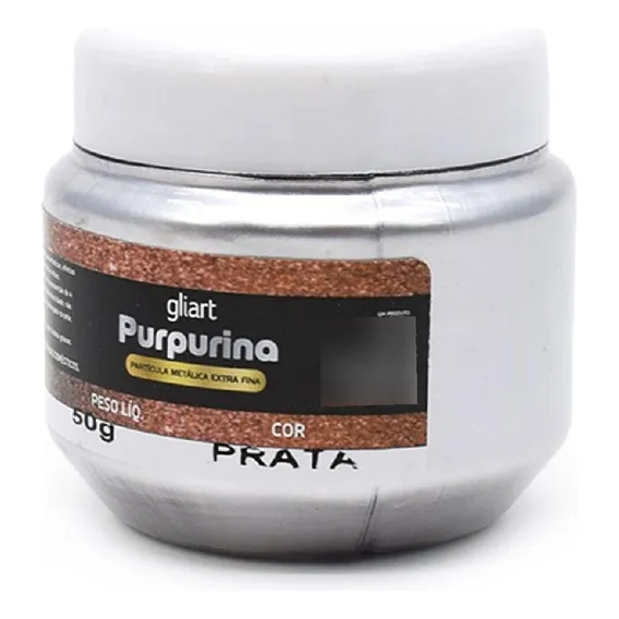 Purpurina Em Pó Gliart - 50g Cor Prata Foto 1