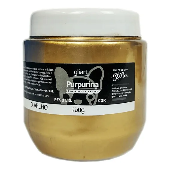 Purpurina Em P贸 Ouro Velho 100g Glitter Foto 1