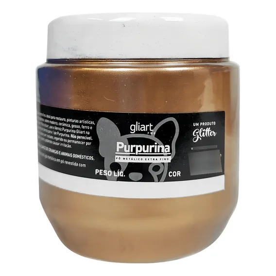 Purpurina Pó Metálico Gliart Ouro Ducado 50gr Extra Fino Foto 1