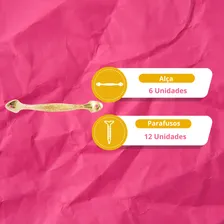 Puxador Alça Turca Grande 6 Peças Decoração Caixas Cor Latonado Foto mini  3