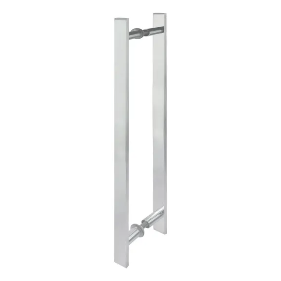 Puxador Aluminio Duplo Porta Pivotante Chato 50 Cm Brilhoso Foto 1