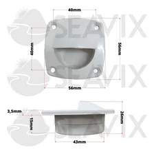 Puxador Branco Seavix Abs Reforçado Uso Universal Usado Em Tampas De Viveiros Armarios Gavetas Cômodas Guarda Roupas Barcos Lanchas Iates Veleiros Seavix Trailers Motorhome Porta Escotilhas Foto mini 2