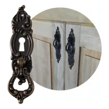 Puxador Colonial Cristaleira Luiz Xv Guia Chave Espelho 2 Pc Foto mini 1
