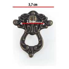 Puxador Colonial Cristaleira Móveis Antigos Luiz Xv Kit 10pc Cor Ouro Velho Foto mini  2
