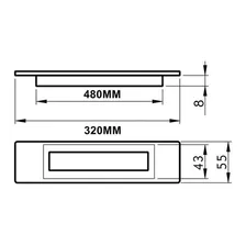Puxador Concha De Embutir 8mm X 320mm Inox Escovado Geris Foto mini 2