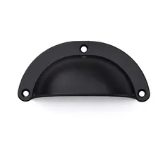 Puxador Concha Preto Fosco Para Moveis Com 6 Unidade Puxador Foto  mini 1