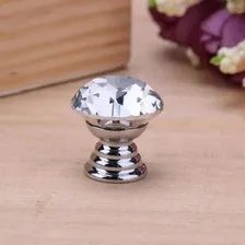 Puxador Diamante 20mm Vidro Cromado Ponto Moveis Gaveta Cor Prateado Puxador Diamante Vidro Foto mini  2