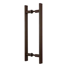 Puxador Duplo 40 Cm - 1 Aço Corten - Porta Madeira/vidro Cor Aço Corten Foto  mini 1